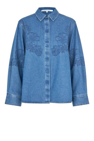 SECOND FEMALE SKJORTE, CORNELIA DENIM SHIRT, BLUE DENIM
